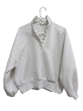 Altar'd State Grey Raglan Sleeve Fleece Sweatshirt